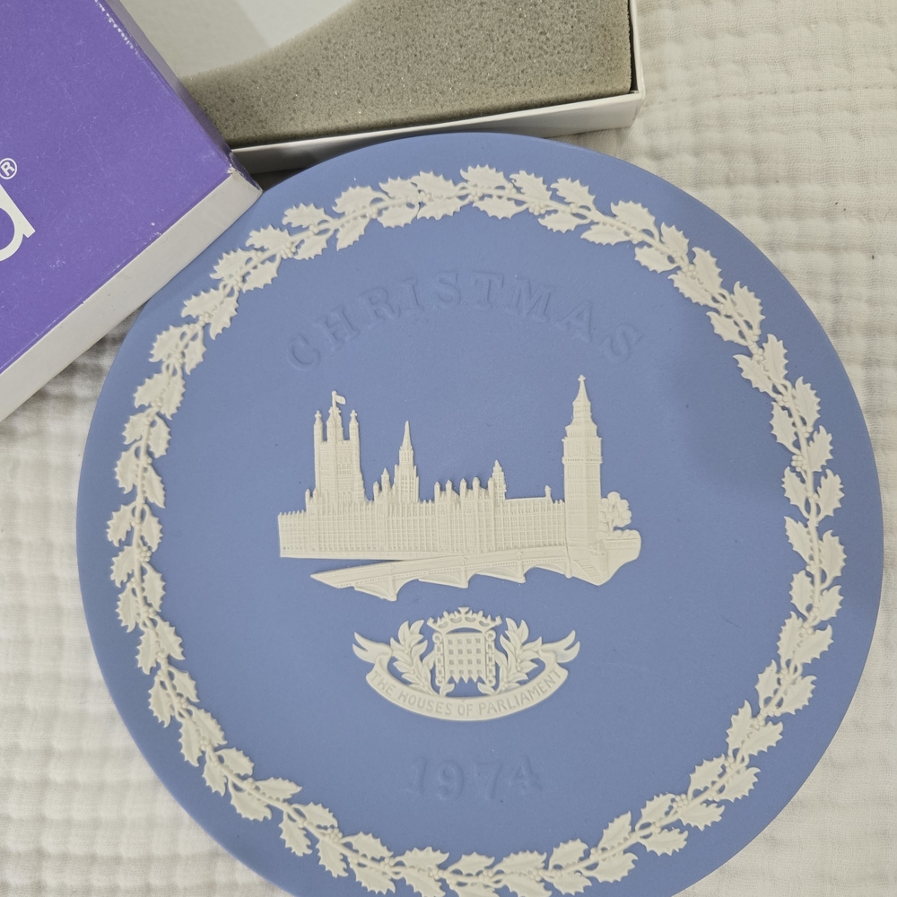 Wedgwood Blue and White Christmas Plate